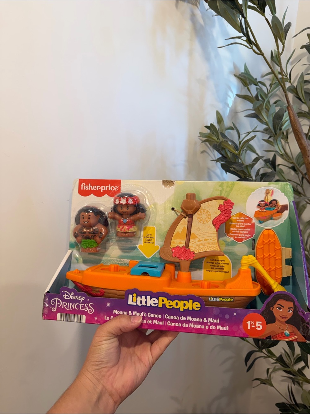 Fisher-Price Little People Orange and Yellow Moana Canoe Set